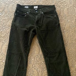 J.Crew Mens slim corduroy pants, size 30x34 in forest green- EUC!!